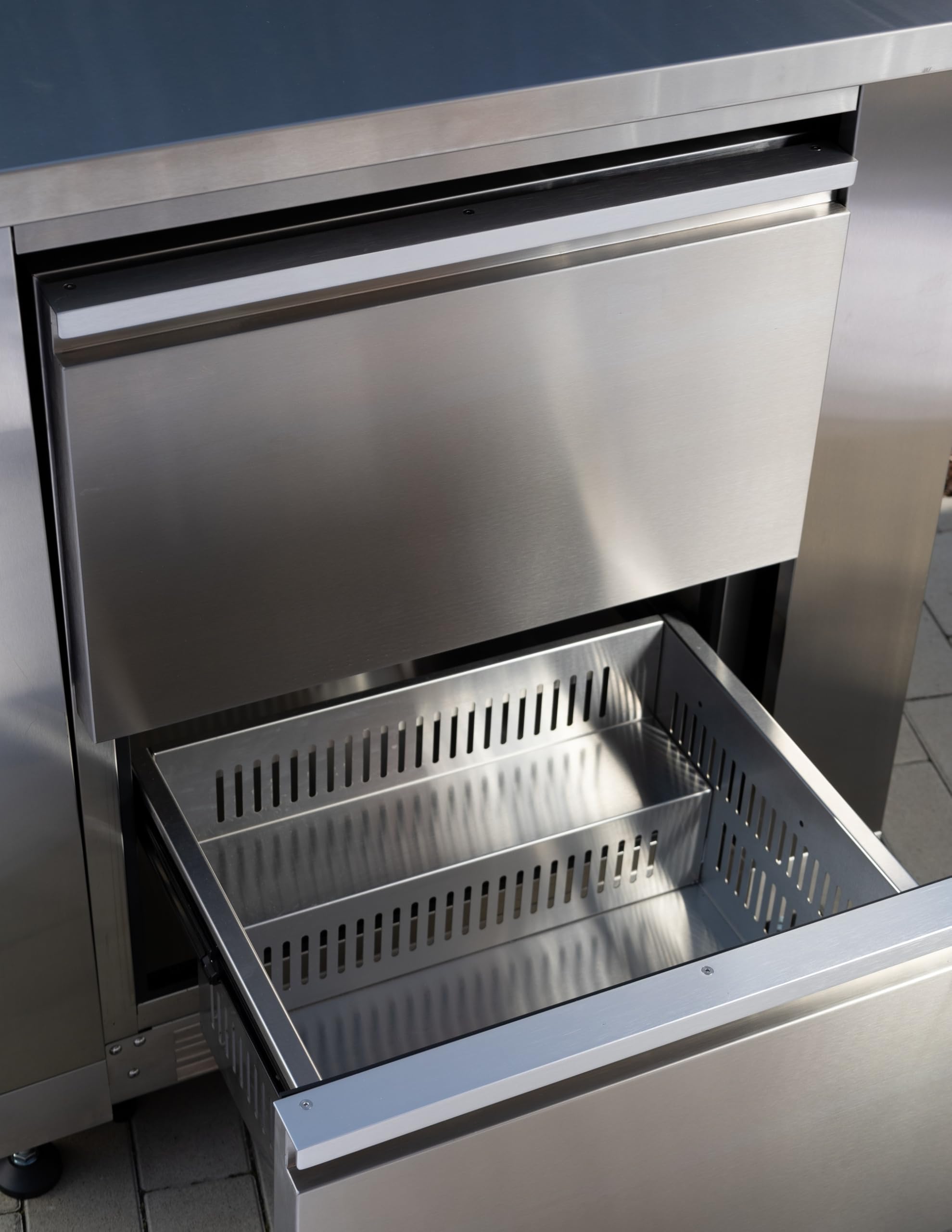 Ondis24 Outdoor-Küche Kühlschrank Schubladen mit Korpus (Edelstahl)