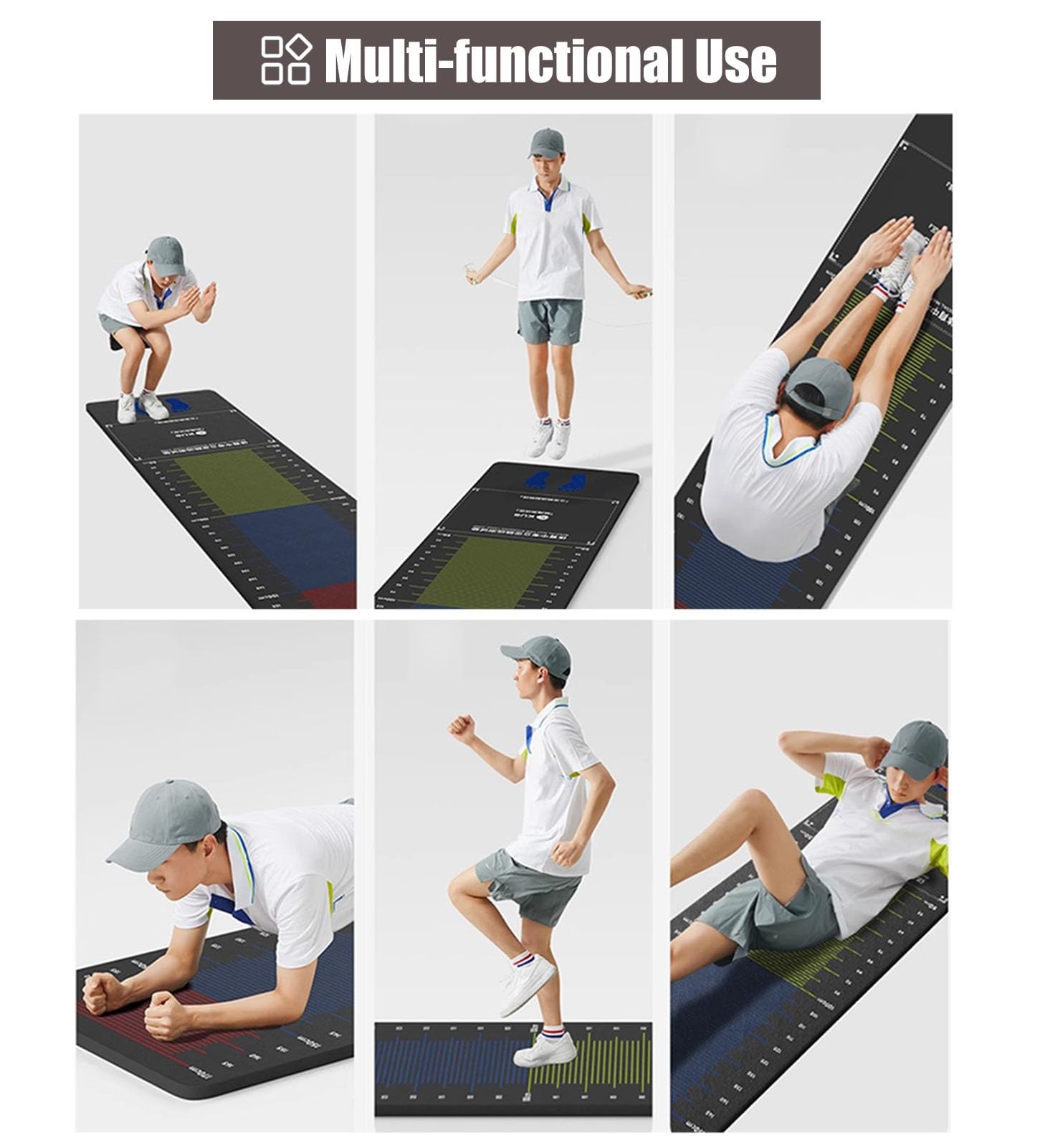 Tapete para Salto de Longitud, Alfombra para Entrenamiento de Salto de Longitud, tapete para Cuerda de Saltar para Ejercicios de Fitness, Almohadilla de medición para Salto de Long