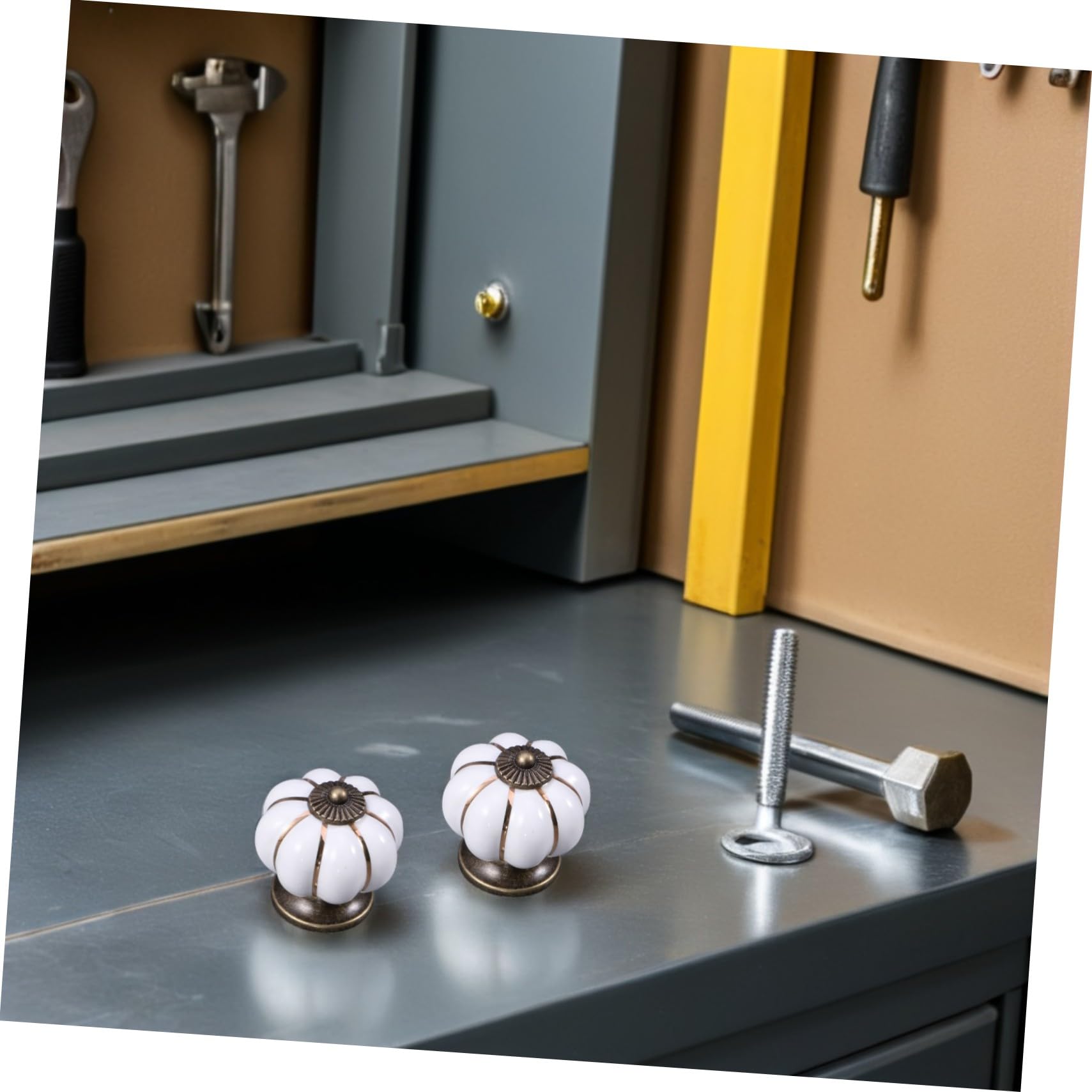 8 Pezzi Di Maniglie In Ceramica A Forma Di Zucca Maniglie Per Cassetti Vintage Ferramenta Da Cucina Per Mobili Pomelli Per Cassettiere Pomelli Per Mobili In Porcellana