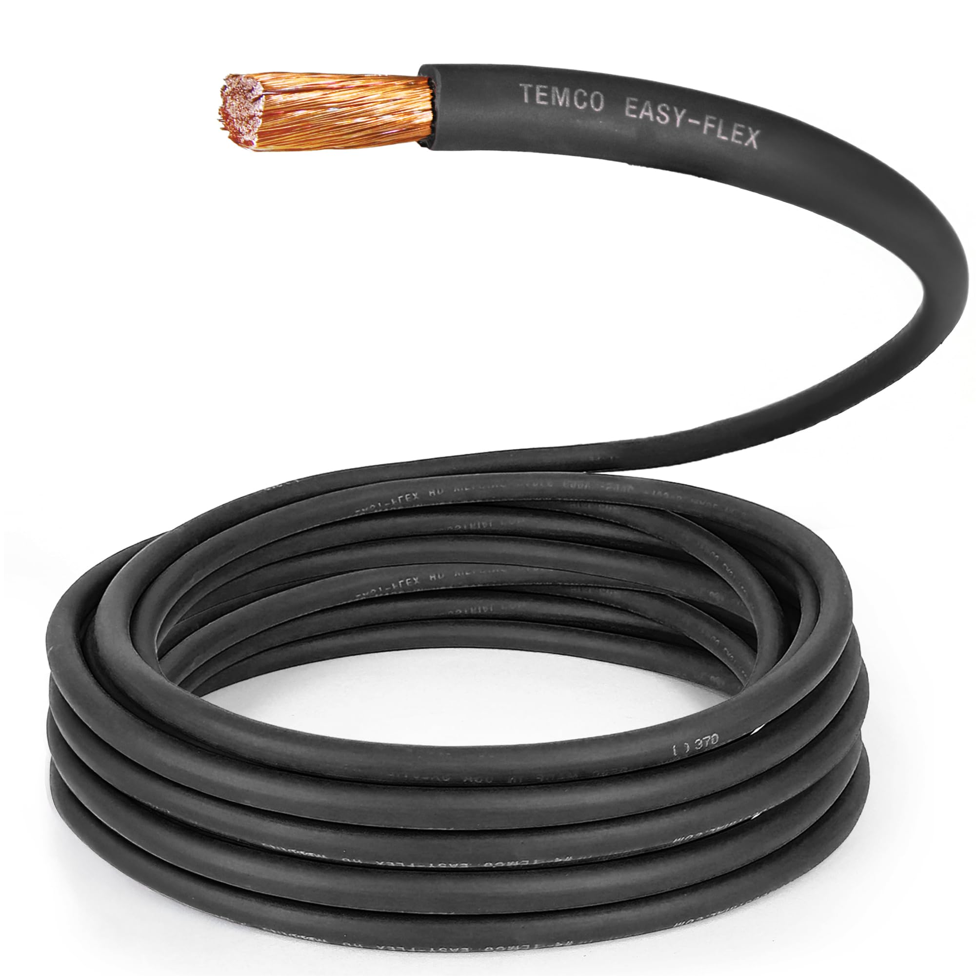 TEMCo 2/0 Gauge AWG 100 Ft Black Flexible Pure Copper Made in USA Welding Cable Battery Wire - Heavy Duty Solar, Inverter, Car, RV, Truck