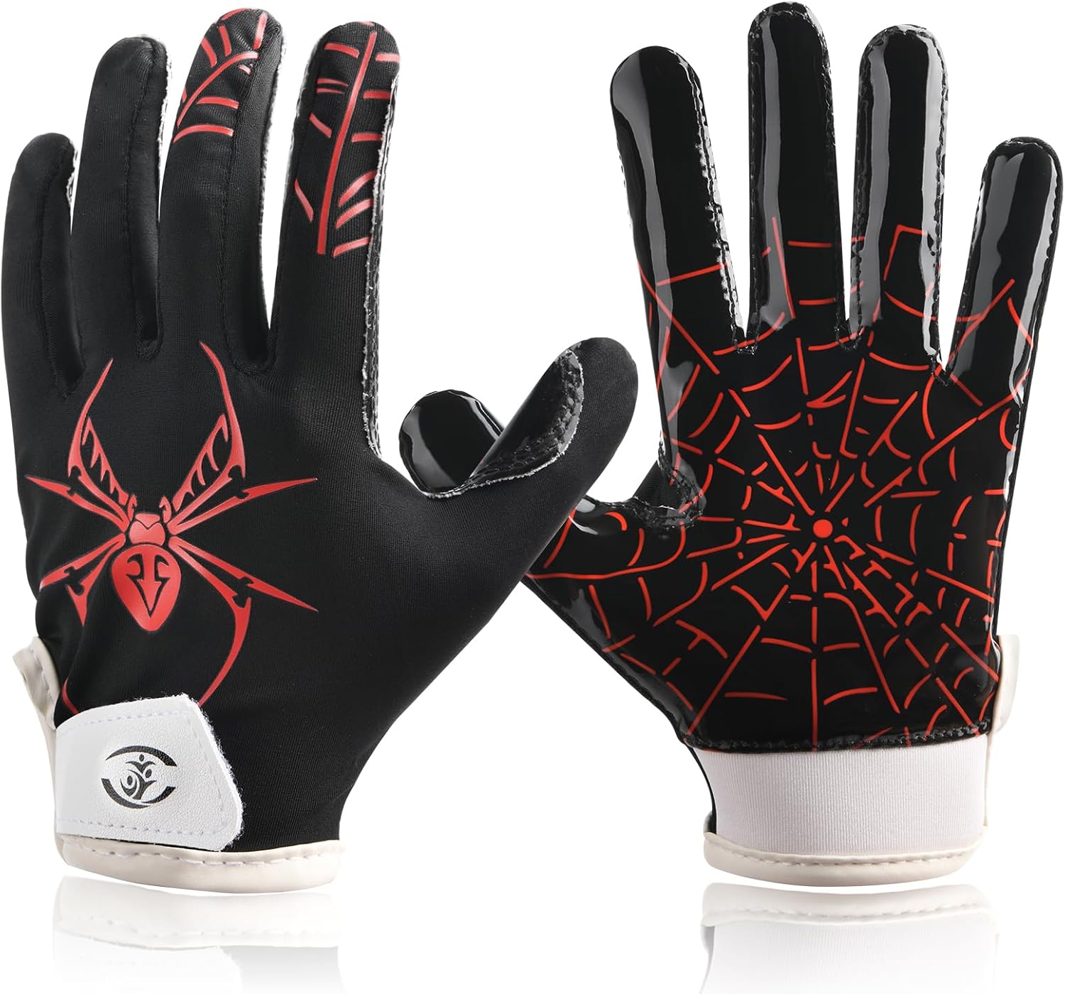 Kids Football Gloves, Youth Football Receiver Gloves Excellent Grip with Sticky Silicone, Anti-Slip Elastic Breathable, Best Gift for Boys Girls