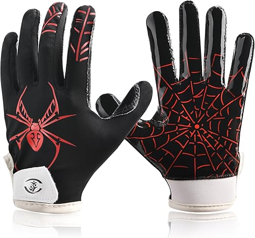 Vista 70 de Guantes de fútbol juvenil, guantes receptores juveniles, de silicona, antideslizantes, transpirables, con bandera estadounidense, experiencia