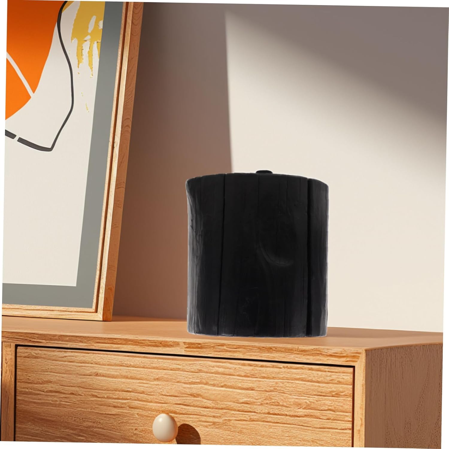 Zerodeko Solid Wood Round Step Stool Tree Stump Accent Stool for Bedroom Living Room and Home Decor Stylish Minimalist Design for Footrest