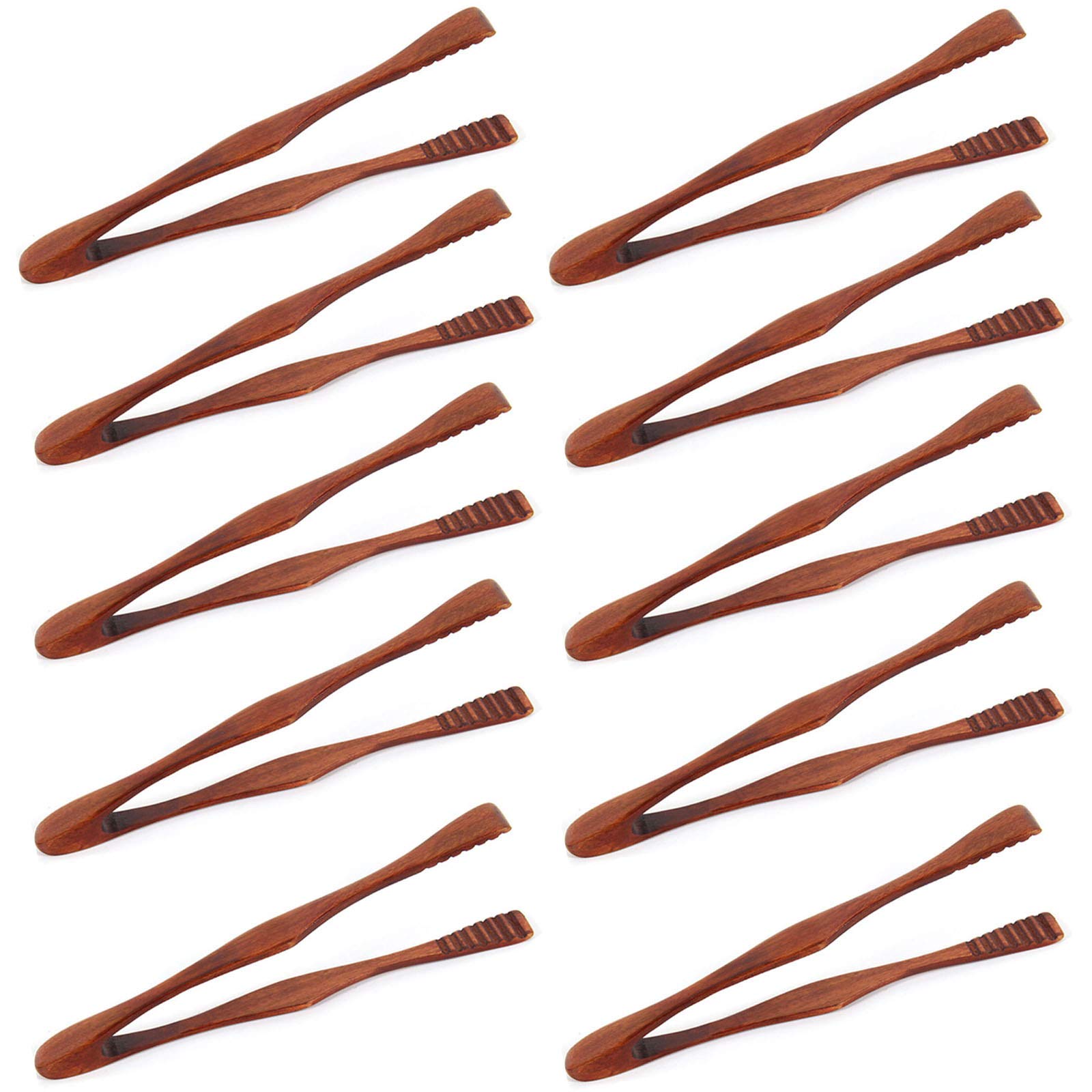 tooloflife 10 pz pinze da cucina, pinze in legno per tostapane, pinze da portata per cucina, campeggio, griglia, buffet, ristorante, ecc