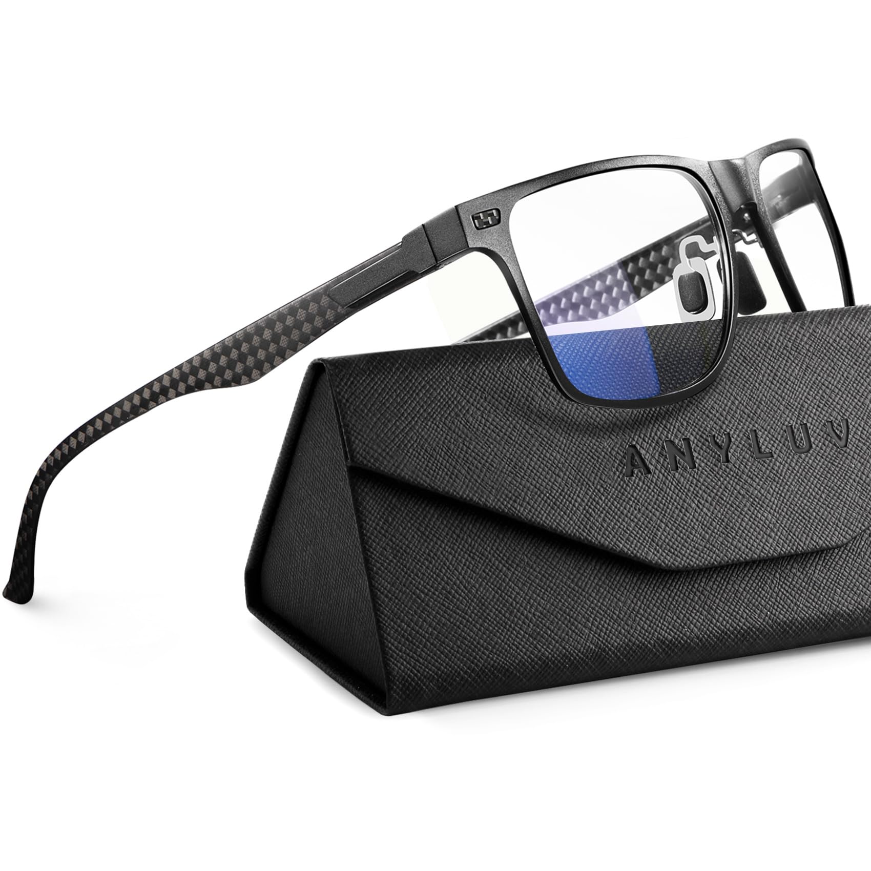 ANYLUV Blue Light Glasses Men/Women, Carbon Fiber Working Blue Light Blocking Glasses Relieve Eyestrain