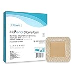 MedVanceTM Silicone - Bordered Silicone Adhesive Foam Dressing, Size 3x3, (1.8x1.8 pad), Box of 5 dressings