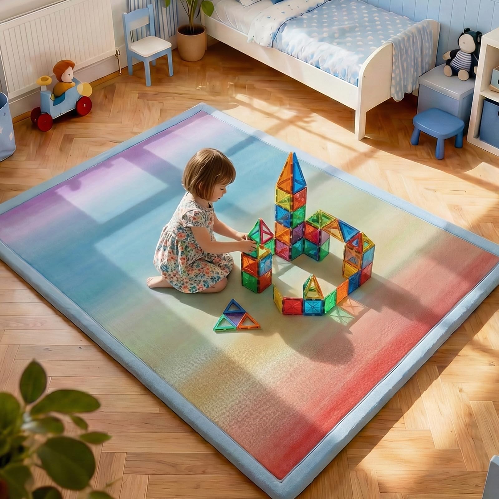 jxgzyy Grande tappetino da gioco per bambini, spessore 3 cm, in memory foam, con retro antiscivolo, super morbido, in velluto sintetico, tappeto per la cameretta dei bambini, 120 x 180 cm, colorato