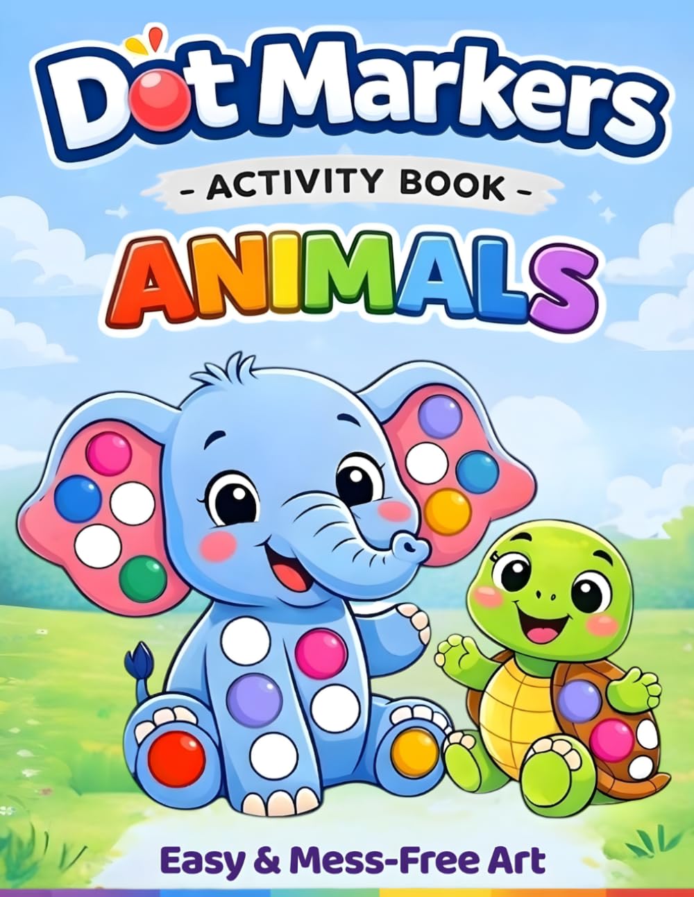 Dot Markers Activity Book Animals: Cute Coloring Book for Toddlers & Preschoolers Ages 2–5, Simple & Easy Animal Designs with BIG Dots (Dot Marker Coloring Books)