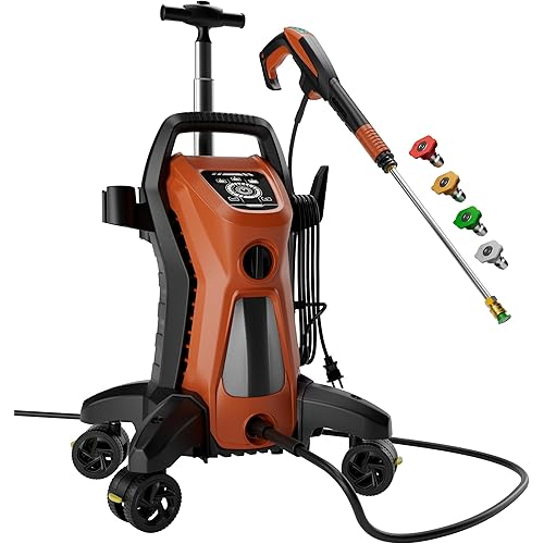 Pressure Washer 5000PSI 3.0GPM Touch Screen Adjustable Pressure with Anti-Tipping Technolog, Spray Handle Smart Control, 5-Nozzle Set, for Cars//Home/Patios