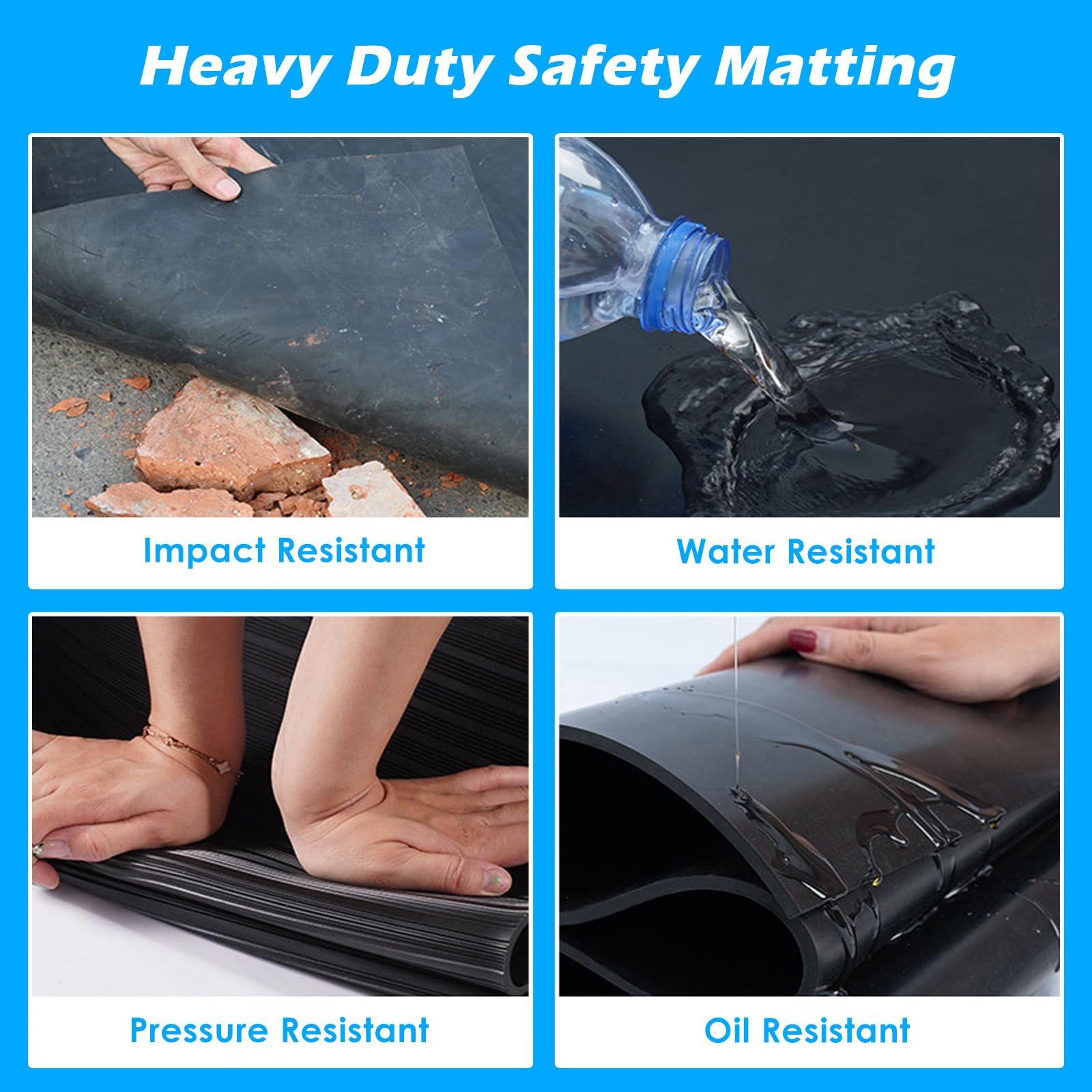 20" x 20" Electrical Safety Mat 6000V Insulated, High Voltage Insulating Rubber Floor Mats for Home Commercial Work Spaces, Large Non-Slip Switchboard Matting — Amazon image 5