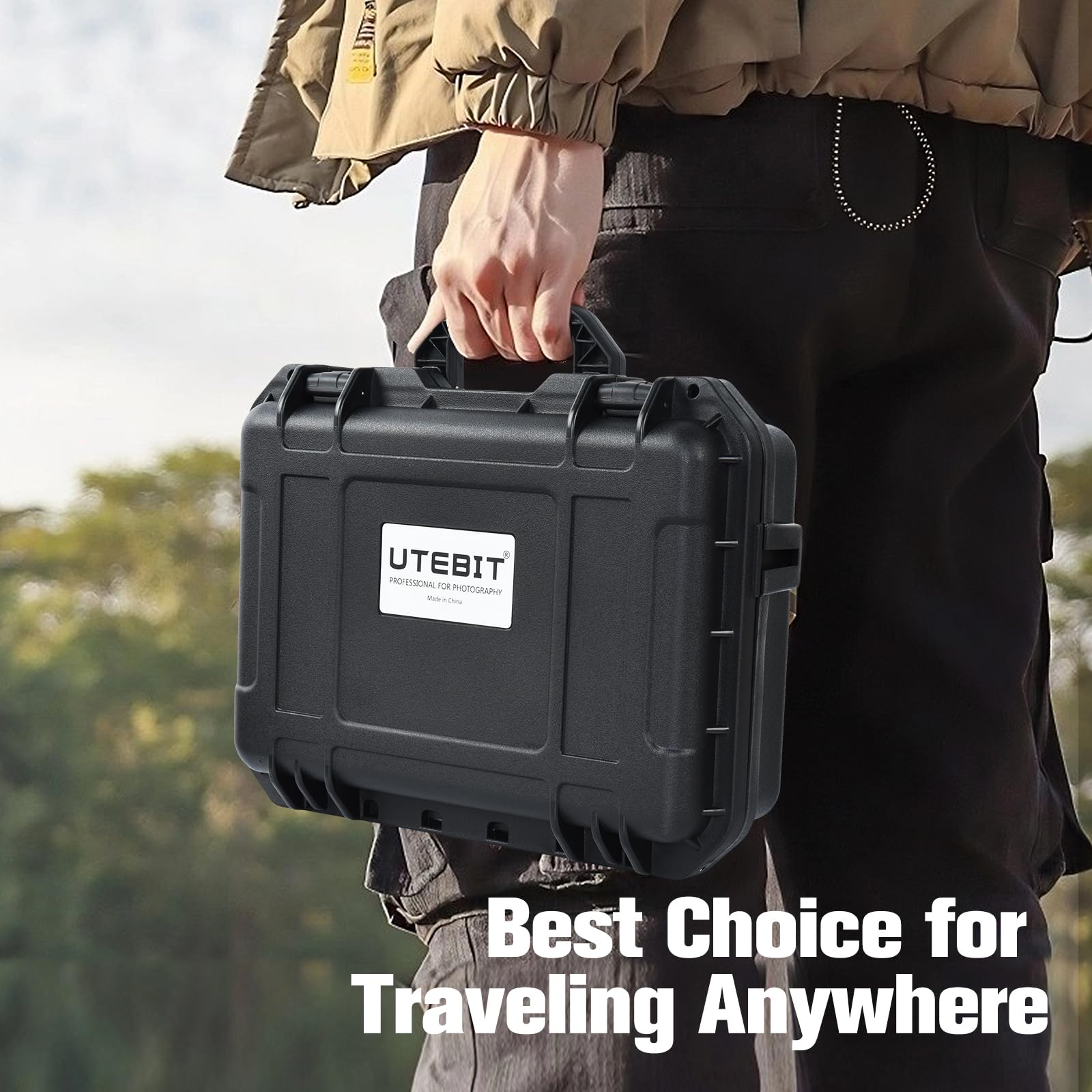 UTEBIT Custodia per Trasporto Rigida Impermeabile Compatibile per DJI Mini 4 Pro/Mini 3 Pro, Accessori per la custodia del drone per telecomando DJI RC 2/RC-N1