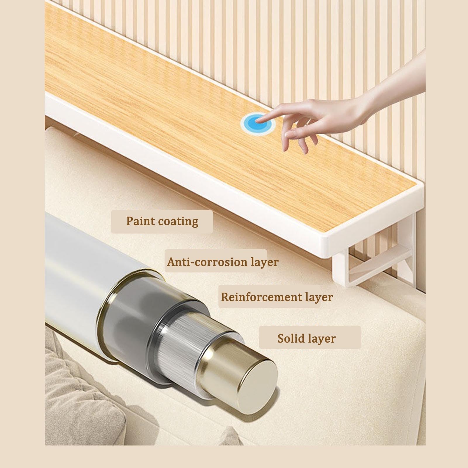 Mensola superiore salvaspazio per termosifone, facile installazione senza foratura, facile da pulire per soggiorno e organizzazione domestica, ripiano riscaldante per una maggiore conservazione