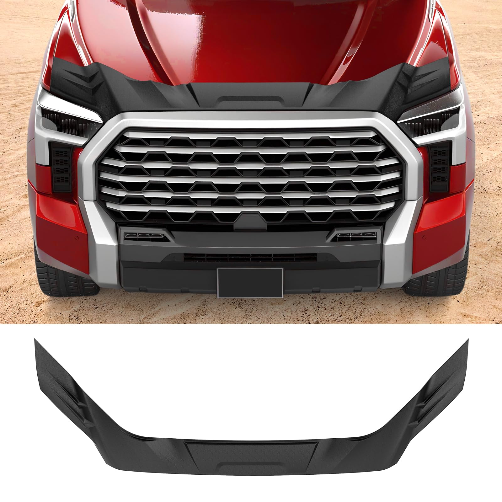 Photo 1 of Powerty Hood Shield Protector Compatible with Toyota Tundra 2022-2025/Toyota Sequoia 2023-2025 TPE Hood Deflector Hood Guard Replacement for Tundra/Sequoia Accessories