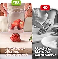 Vista 2 de Strawberry Slicer：Fruit Slicer Cup Veggie Salad Speed Cutter for Strawberries Egg Banana Mushroom Cucumber Kiwi the Kitchen Portable Slicing Tool