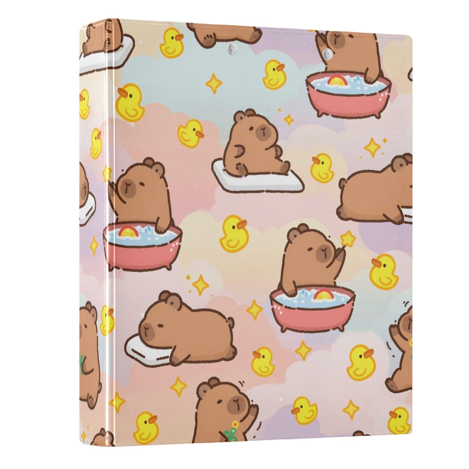 3 Ring Binder Capybara Duck Cute 1.5 inch Binders