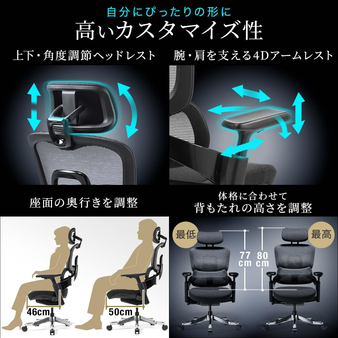 エルゴノミックオフィスチェア グレー 横浜市緑区にてエルゴヒューマン グレーオールメッシュ オフィスチェア