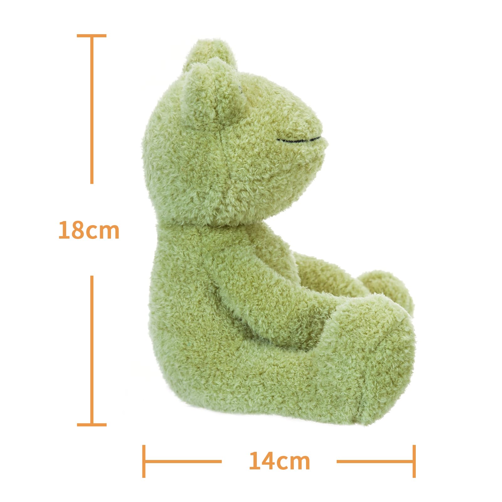 Apricot Lamb Frog Plush Stuffed Animals for Kids Soft Cute Plush Toys for Baby Girl and Boy Fluffy Frog Green 7 Inches - Image 3
