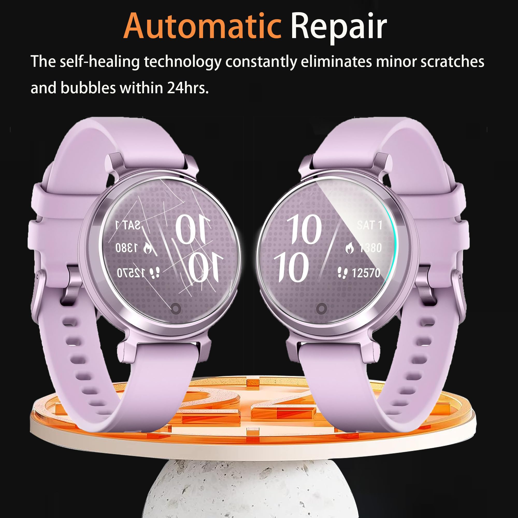 AceSoft Premium Real Ultra-Thin Anti-Bubble Wear-Resisting Tempered Glass Screen Protector Film Perfectly Fit Non-Slip Case Compatible with Samsung Galaxy Watch 6 44mm LTE SM-R945U