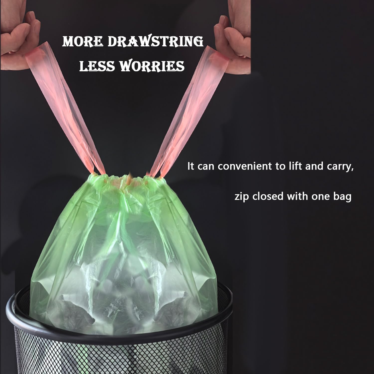 Keenkid 10l Tie Handles Small Pedal Bin Liners Drawstring Trash