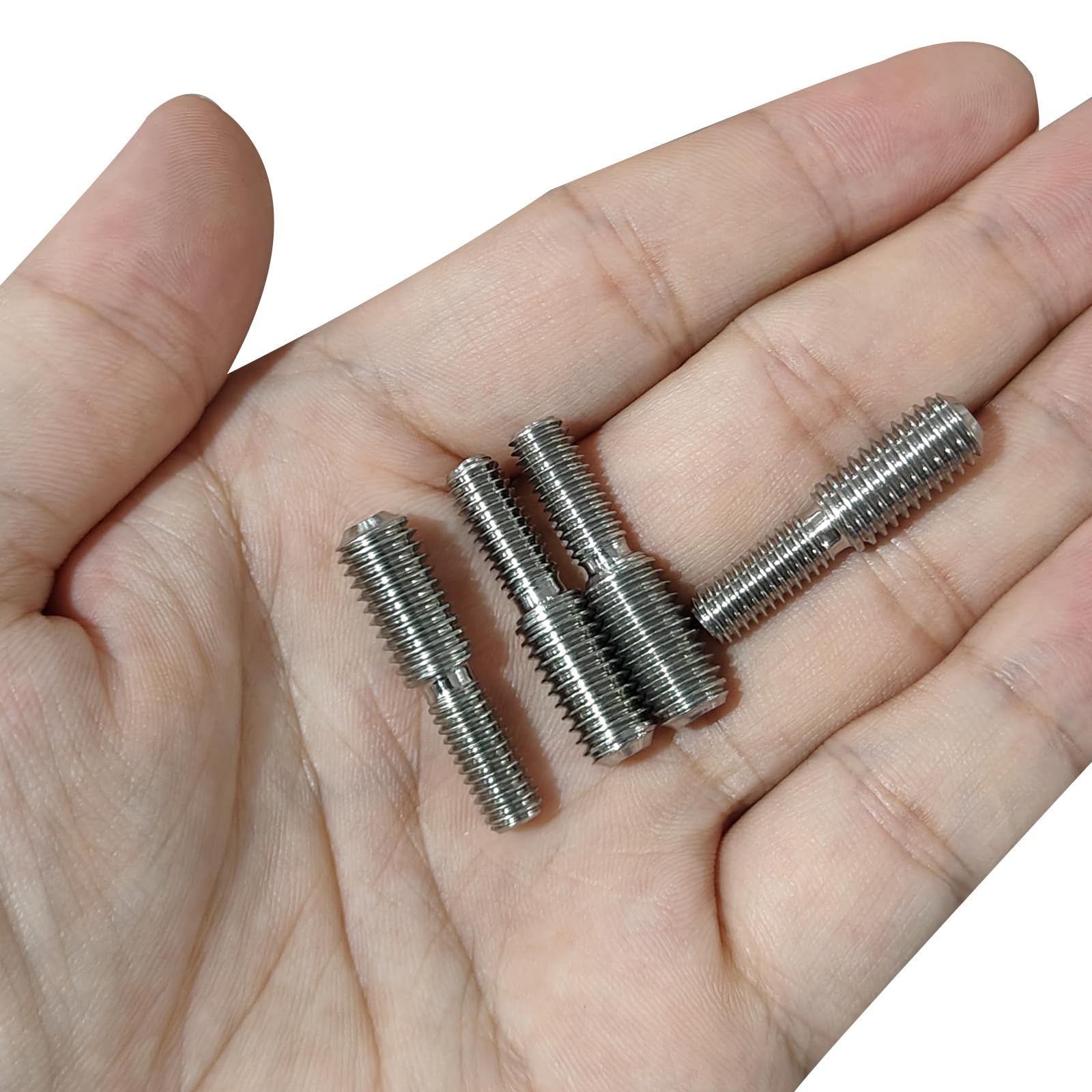PATIKIL M6x1 tot M8x1,25 Dubbele End Schroefbout Bout, 10 Pack 304 Roestvrij Staal Schacht Bouten Schroefdraad Reducer Adapter voor Meubels Materiaal, 30mm Lang
