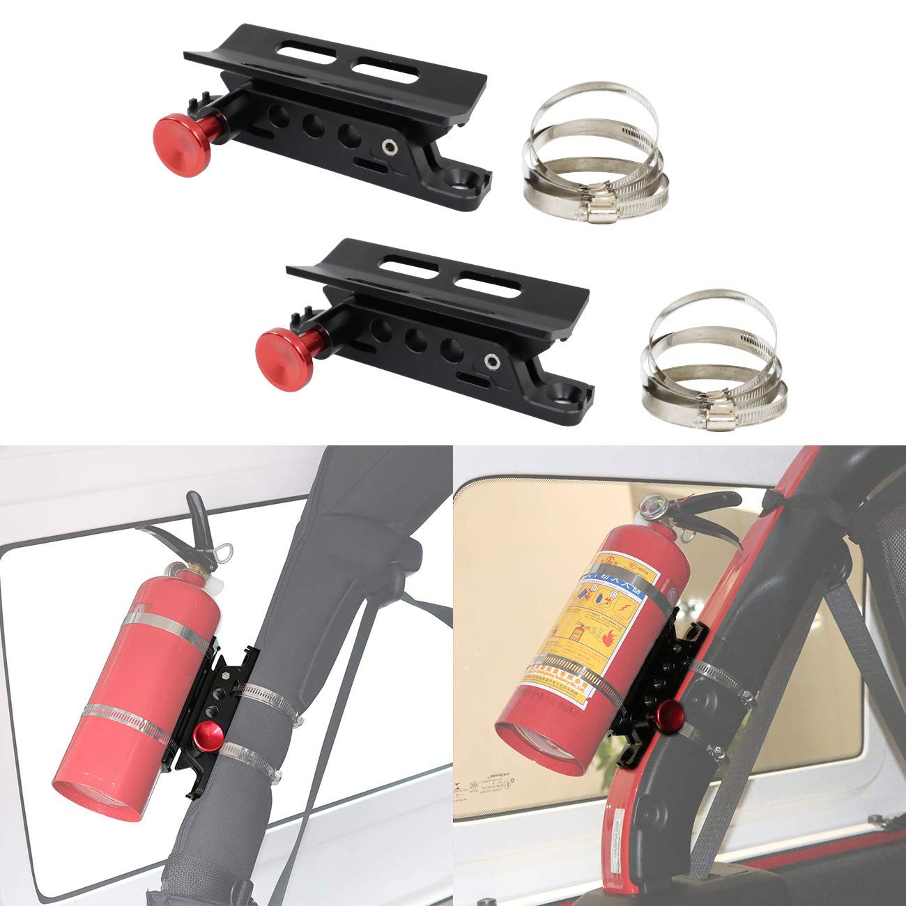 SuLokiy Universal Quick Release Roll Bar Fire Extinguisher Mount SuLokiy Universal Quick Release Roll Bar Fire Extinguisher Mount