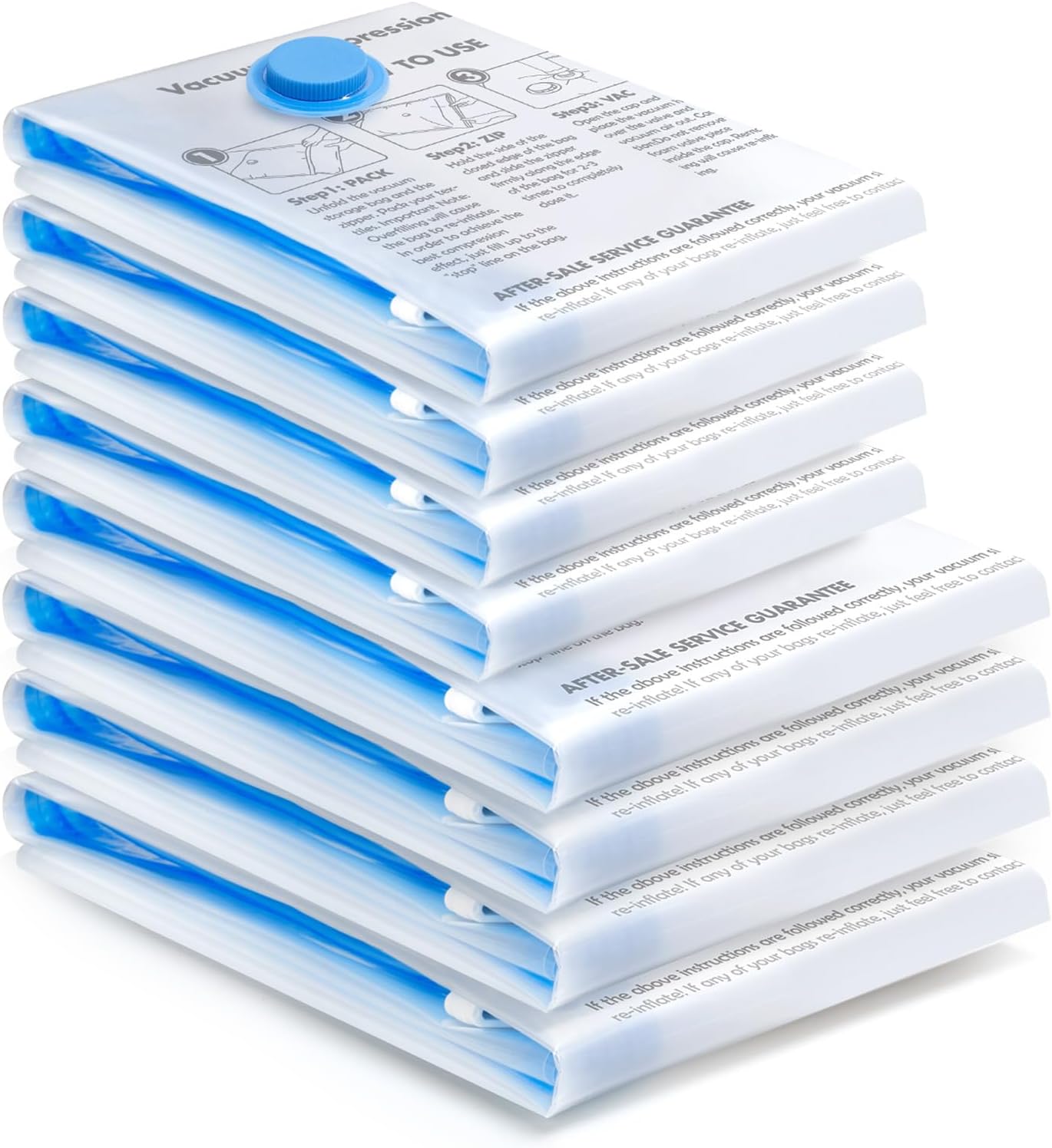 BoxLegend Lot de 8 Sacs de Rangement Sous Vide, Sac Sous Vide Vetement Aspirateur Sac de Compression Voyages Camping Réutilisables pour Matelas, Tente, Vêtements, Couettes, Literie, Oreillers 4XXL+4XL