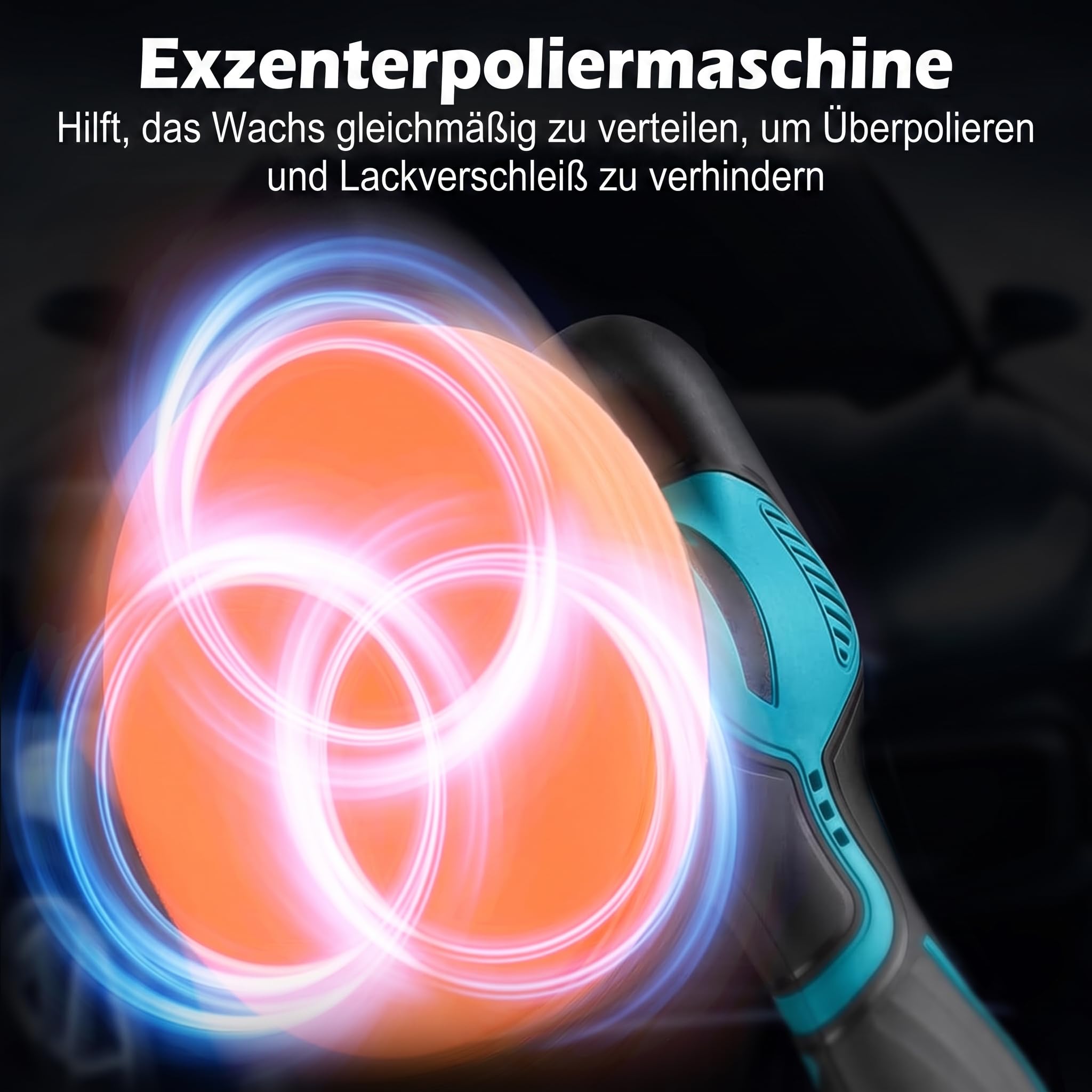Poliermaschine Auto Akku, Pulidora Coche Inalambrica | mit 2 Stück 21V 1.5A 1300mAh & 8 Variable Geschwindigkeit 5500RPM für die Autopflege Polieren Wachsen Entfernen
