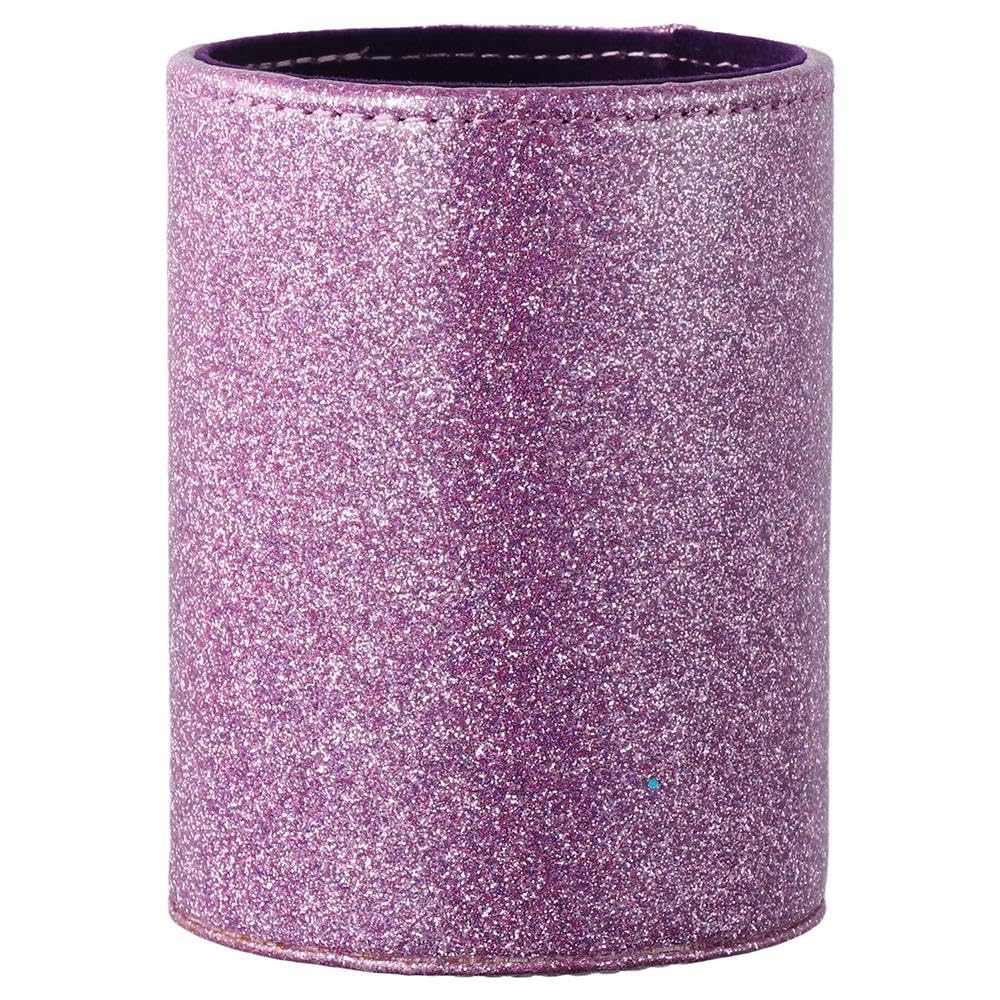 Risedot PU Glitter Pen Holder, Pencil Cup Shiny Pen Holder for Desk for Women Desk Office Home, Purple - Image 3
