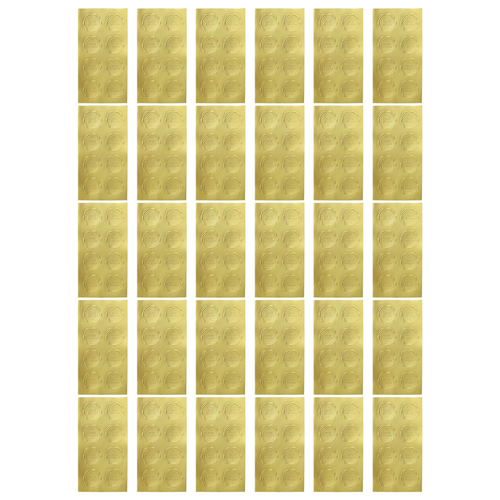 of 30 Round Golden Design Adhesive Sticker with Strong Stickiness for Stationery and Sealing Applications Gold Embossed Stickers
