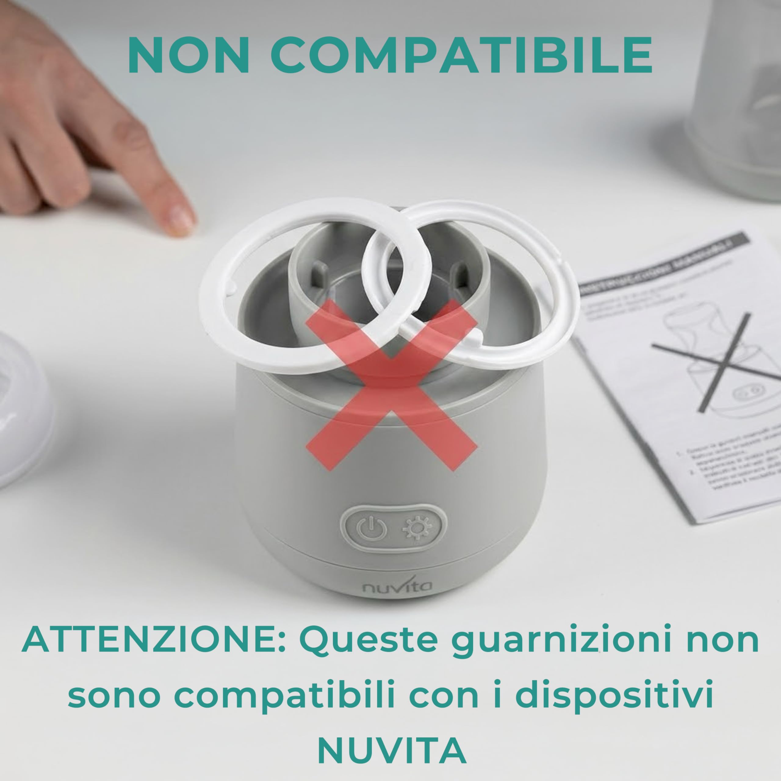 Guarnizioni per Scaldabiberon Portatile da 50 mm – 2 Pezzi in Silicone Alimentare - BPA free - Compatibile con Tutti i Migliori Brand di Scaldabiberon