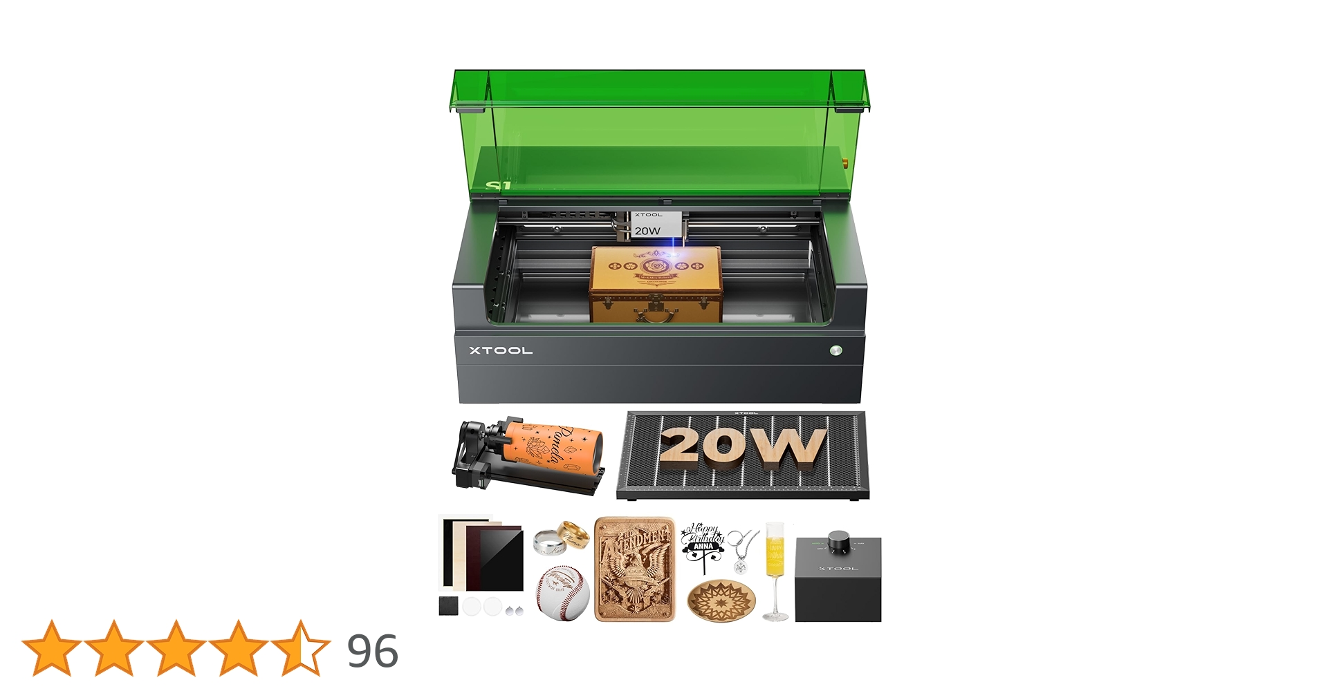 Amazon | xTool S1 20W レーザー彫刻機 エアアシストとハニカムパネル