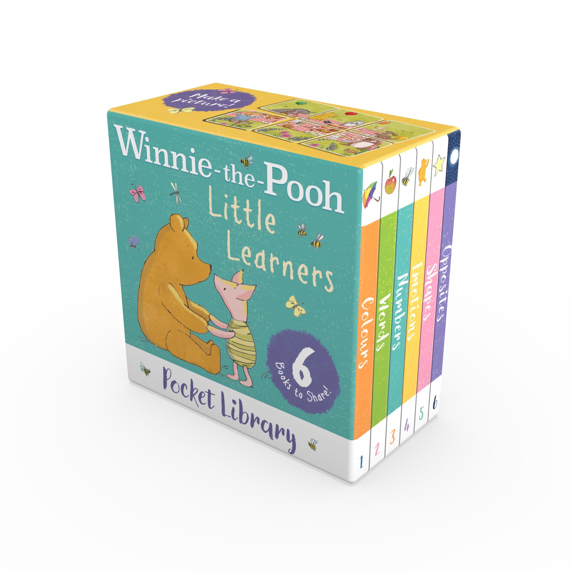 Winnie-the-Pooh Little Learners Pocket Library: With 6 illustrated mini early learning books, this slipcase is the perfect Christmas stocking filler for young fans aged 10 months and over