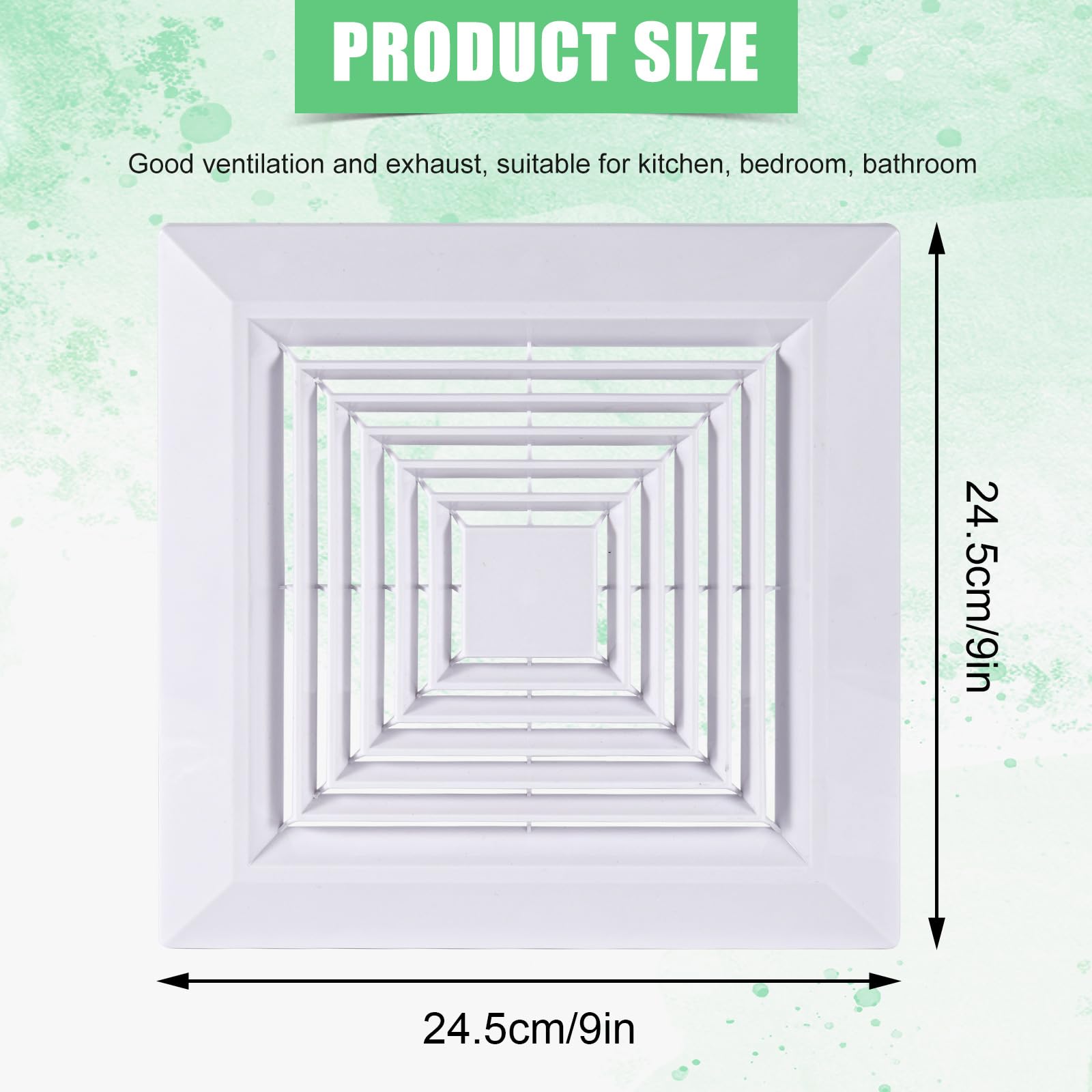 Aufind Bathroom Exhaust Fan Cover With Spring,(9" X 9