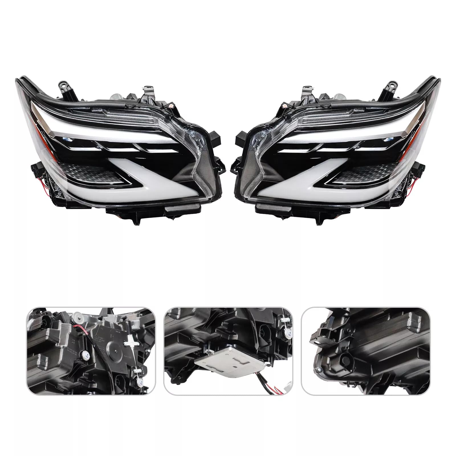 LIECARYAM Pair Fit 2014-2019 Lexus Gx460 Headlight Sequential Signal Turn Assembly Led Drl Led Headlights For Lexus Gx460 2014-2019 Drl Sequential Turn Signal Front Lamp