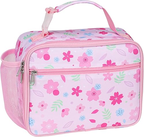 Bagseri Lonchera infantil para niñas, lonchera aislada para guardería y escuela, bolsa reutilizable de comida con soporte para botella de agua, tela