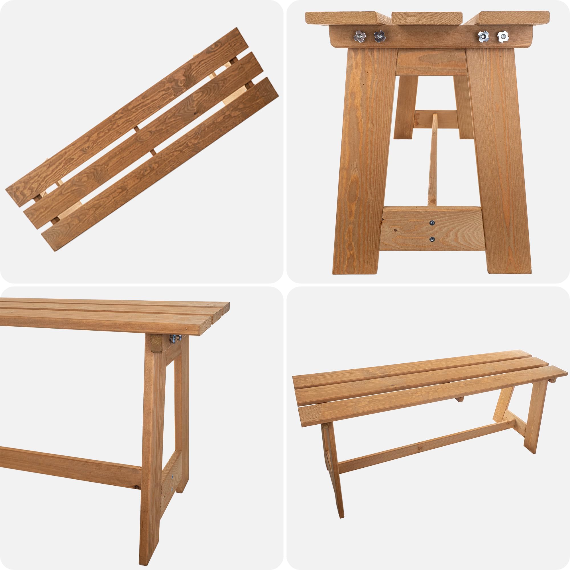 Kadax Houten Tuinbank, 2-zits, Zonder Armleuningen E Rugleuning Zitbank Parkeerbank Buitenbank Voor Balkon Tuin Terras Gouden Eiken 778725744