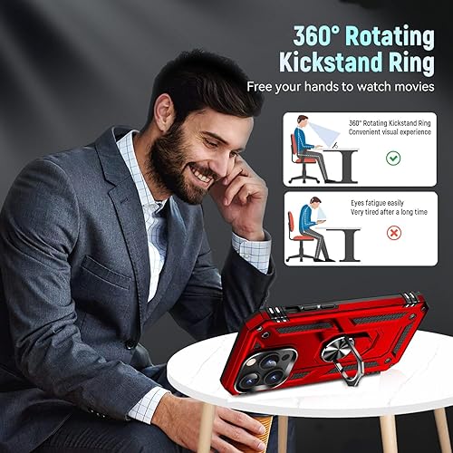 Miniatura 2 de ZOEII Funda para iPhone 15 Pro Max de 6.7 pulgadas, con soporte, protección contra caídas de grado militar, a prueba de golpes, para iPhone 15 Pro