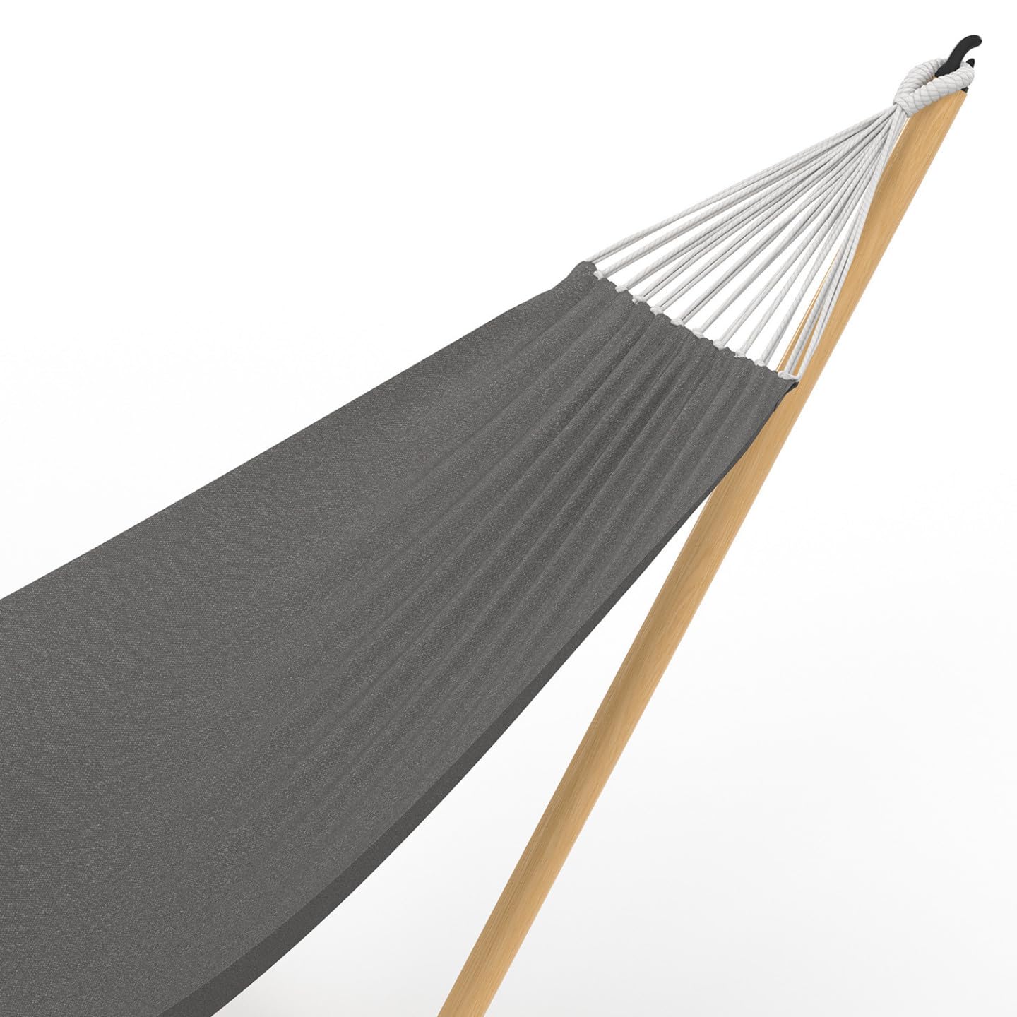 IDMarket - Hamac avec Support métal Effet Bois et Toile Gris Anthracite