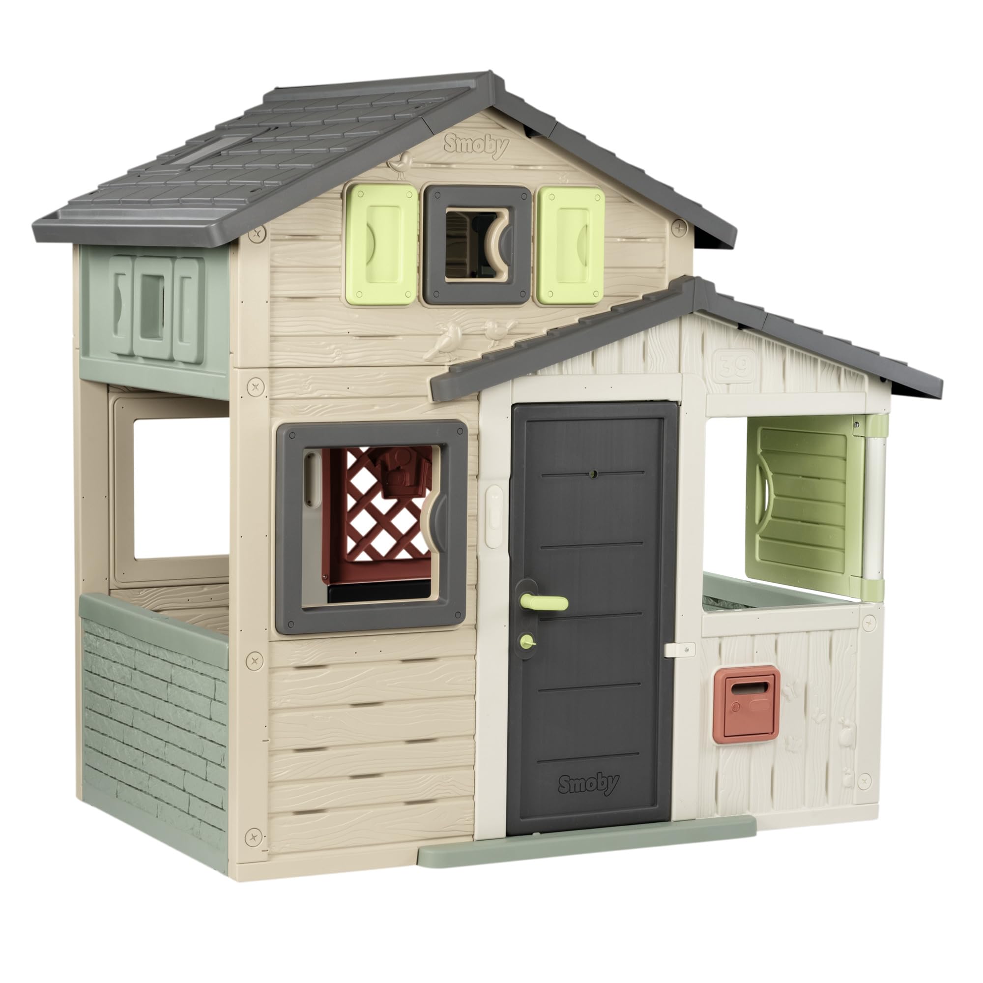 Smoby Life Casetta da giardino Amica Evo 114x162x175 cm plastica riciclata resistente intemperie