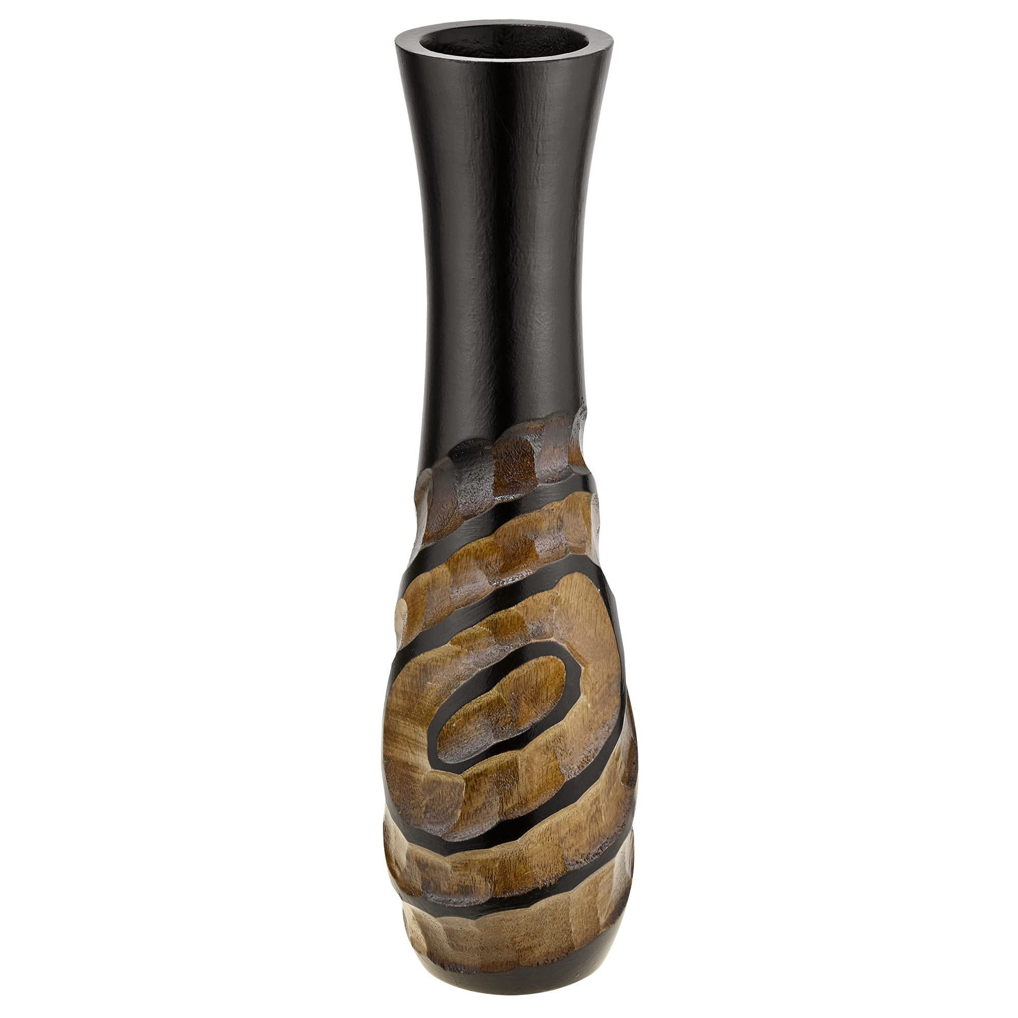 AeraVida Celestial Galaxy Spiral Hand Carved Swirl on Wood Brown Table Vase for Tropical Bali Vibes Modern and Chic Home Décor SIMILAR NOT EXACT ITEM 