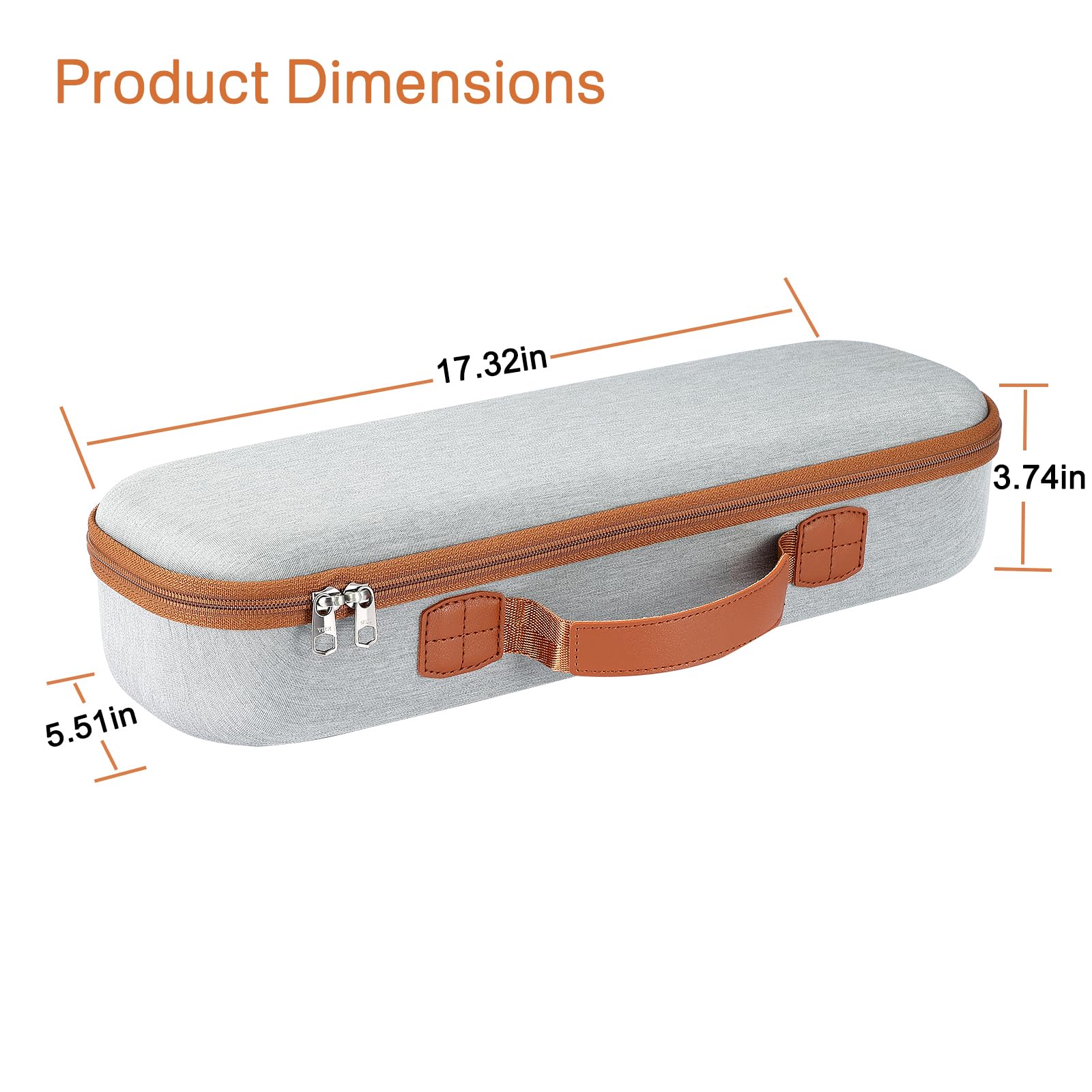 RAIACE Estuche rígido de Almacenamiento Compatible con la Bolsa de Viaje para el alisador Dyson Airstrait. (Solo Estuche)-Gris