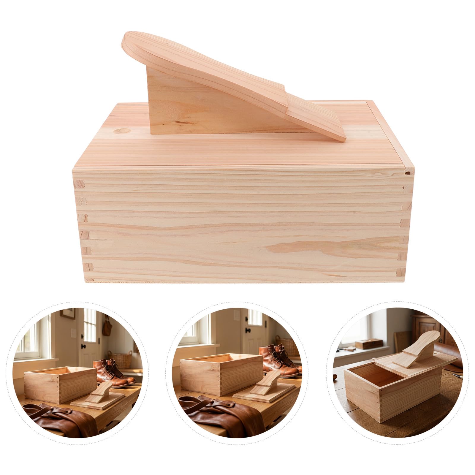 Schuhputzmittel Einfache Reinigung mit Fächern und Fußstütze Aufbewahrungsbox Modernes Minimalistisches Design Größe 28x20x20cm für Zuhause und gewerbliche Nutzung