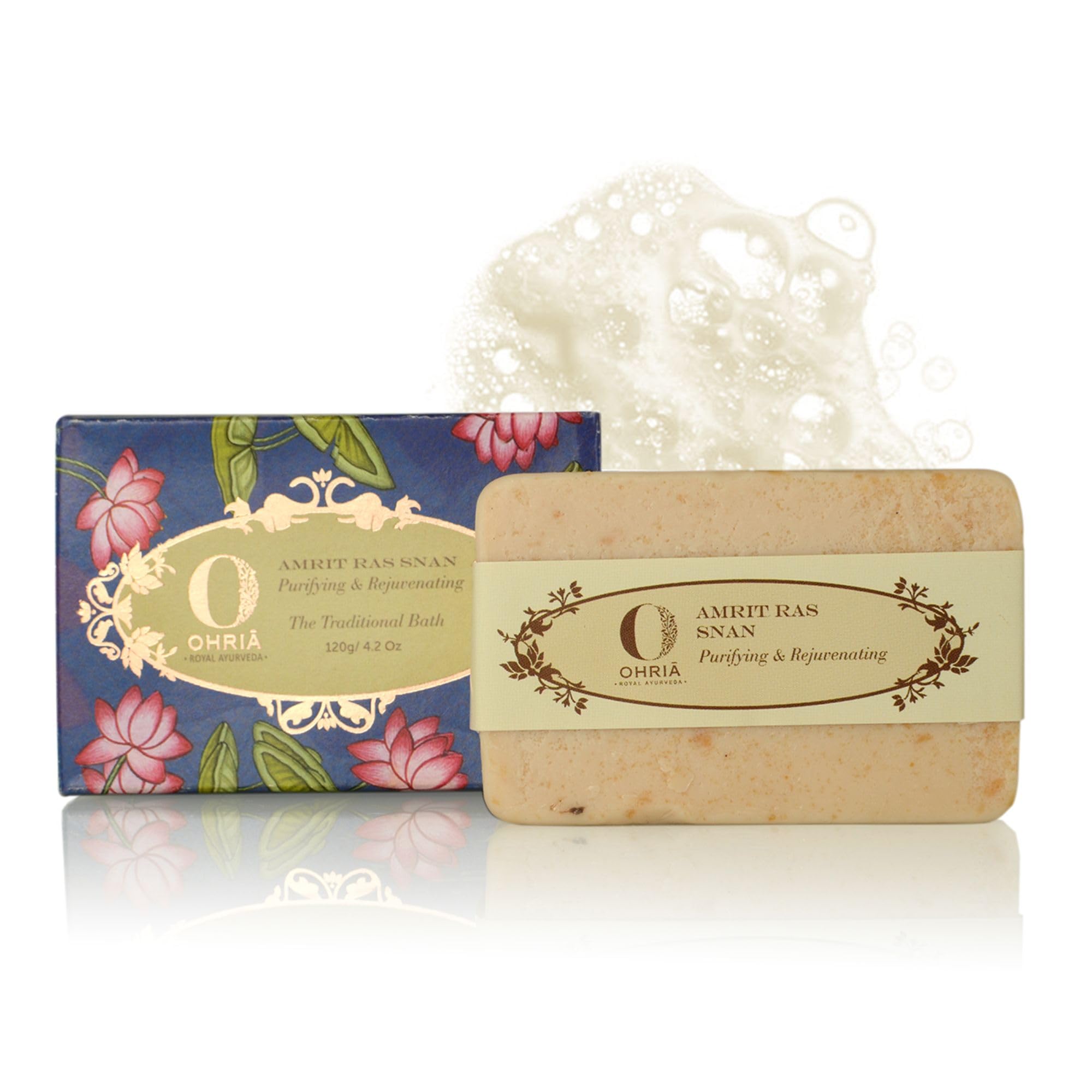 Ohria Ayurveda Amrit Ras Bathing Bar | Hydrating Ayurvedic Soap | Softens, Nourishes & Revitalizes Skin | Enriched with Natural Ingredients for Deep Moisture | Suitable for All Skin Types | 120g-picture-18