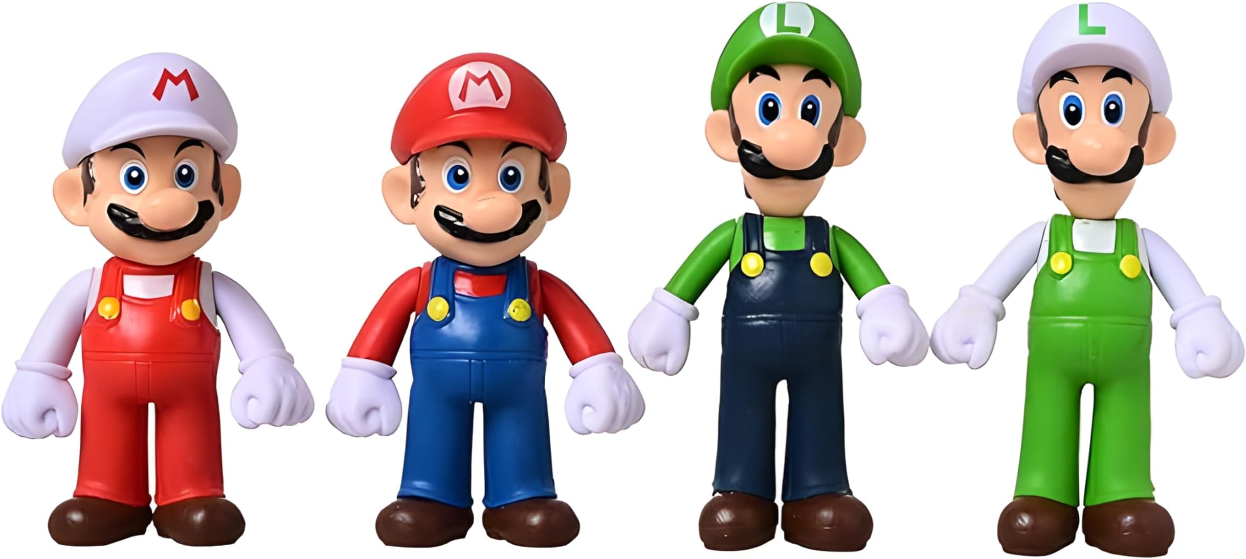RVM Toys Set of 4 Super Mario Brothers Luigi Action Figure 11-12 cm Game Figu...