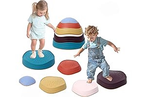 6 Pack Balance Stepping Stones for Kids: Fun River Stone Obstacle Course...