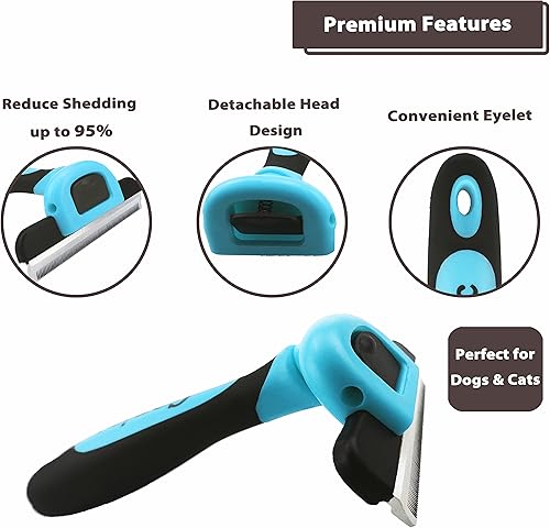 Miniatura 3 de Gonicc PDT- 1001 Professional Pet De Shedding comb Tool Blue