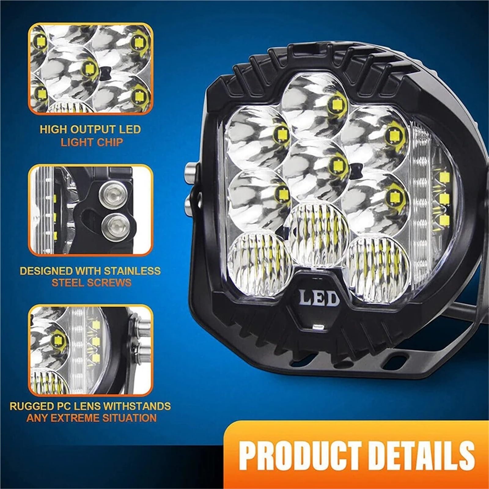Faros Delanteros Faros Delanteros Luz Conducción Foco LED Blanco Amarillo 3 5 Pulgadas Lámpara Trabajo DRL Para Niva Para Lada Todoterreno 4x4 Para Jeep Auto Faros Faro(White-5INCH-2PCS)