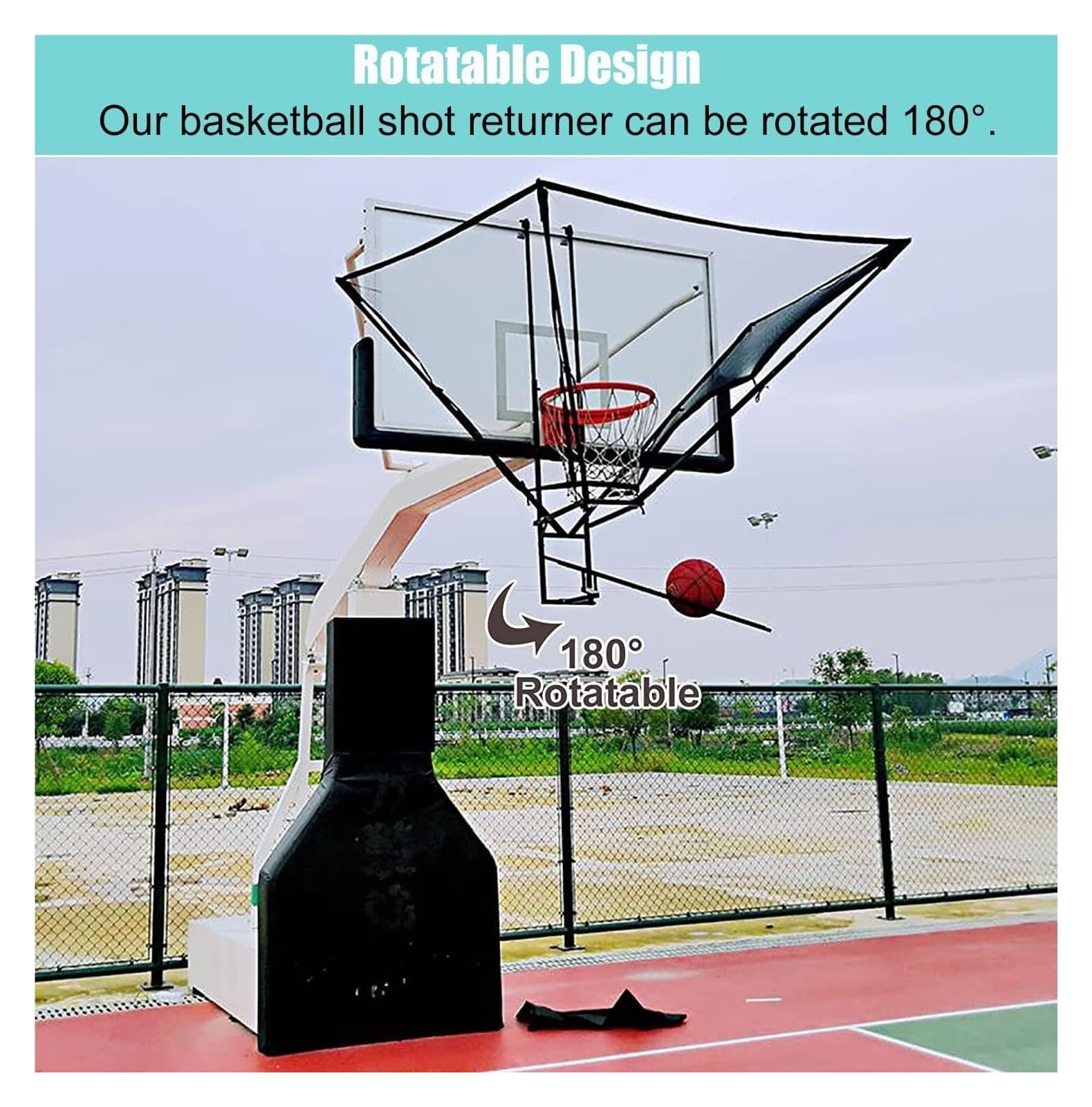Machine De Retour De Ballon De Basket-Ball, Filet de Retour de tirs de Basketball Suspendu, Portable et Automatique, for entraîneur de Ballon