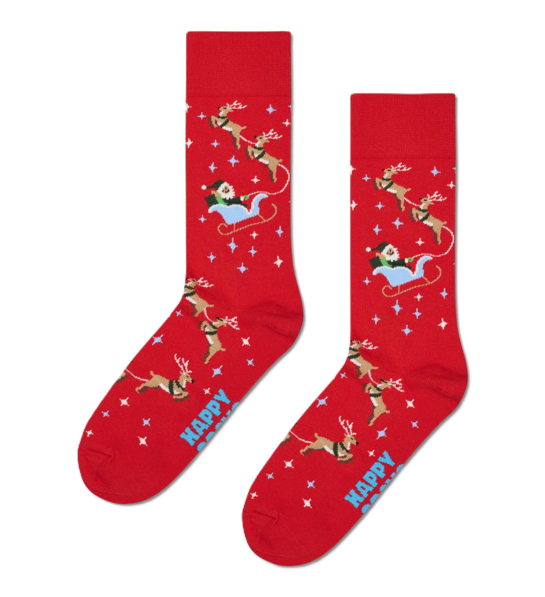 Happy Socks Sleigh Sock, Red, 41-46