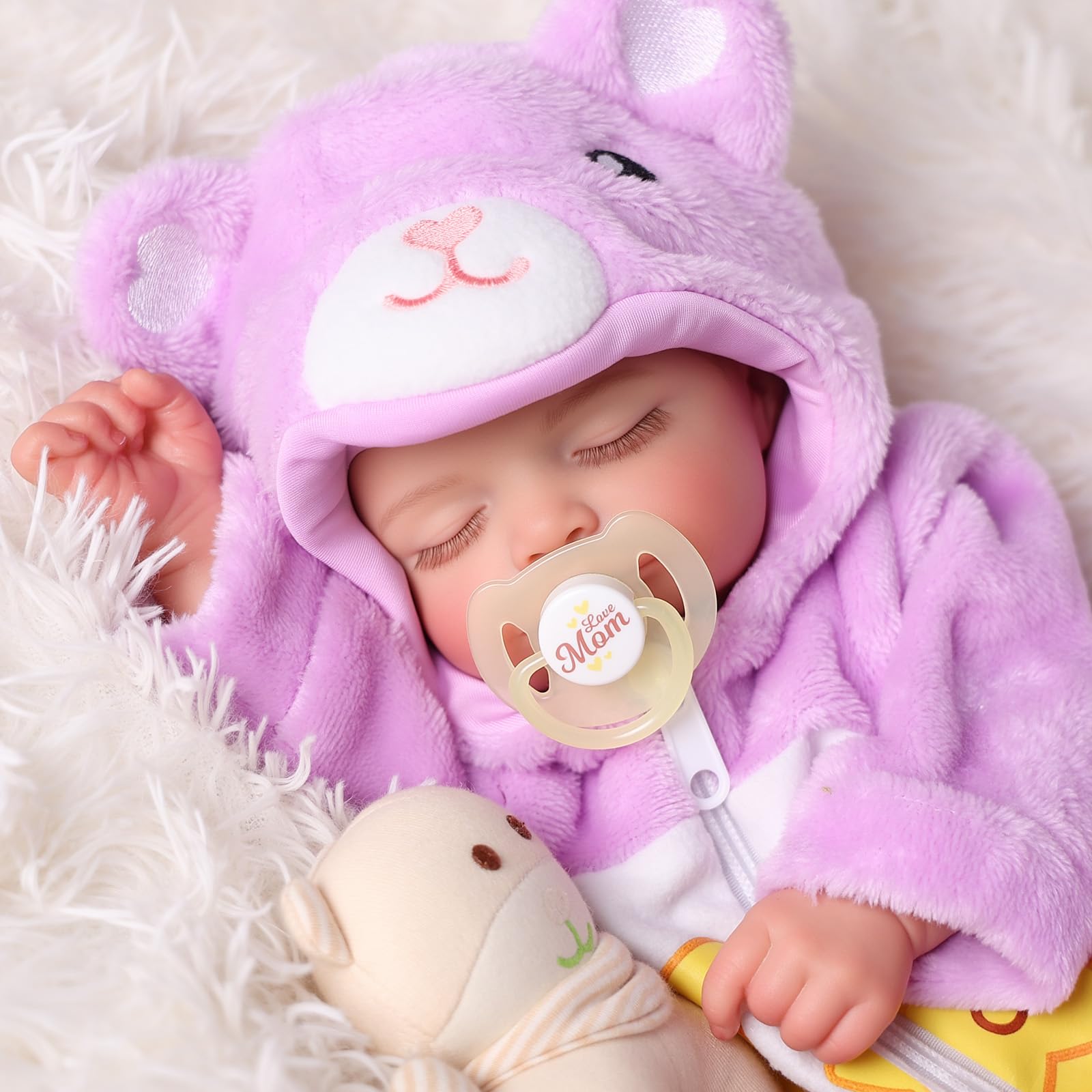 JIZHI Bambole Reborn -20 Pollice Bambola Bambina Corpo in Cotone | Testa e arti in Vinile - Originali Bambino Neonata con Accessori dai 3 Anni +